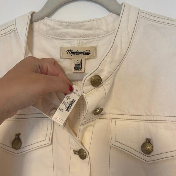 NWT Madewell Cocoon-Sleeve Denim Lady Jacket In Vintage Canvas Size XL - Picture 6 of 8